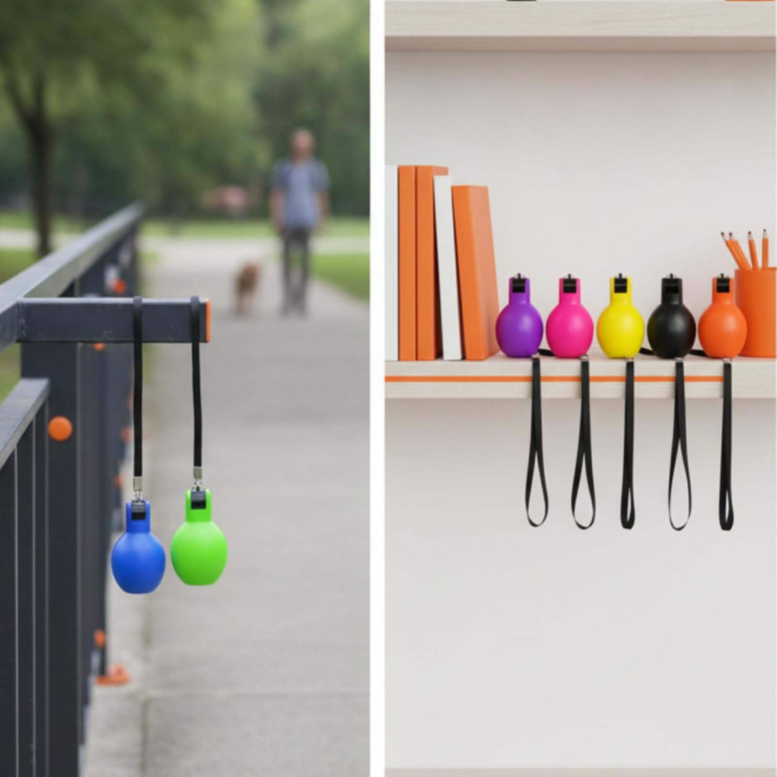 Harilla 8 Piezas Silbato Deportivo Compresible de Mano con Cuerda y Sujeción Segura Cuerpo Suave Tipo Pera en PVC Adecuado para Coaching Arbitraje Supervisión Escolar Alertas de Emergencia