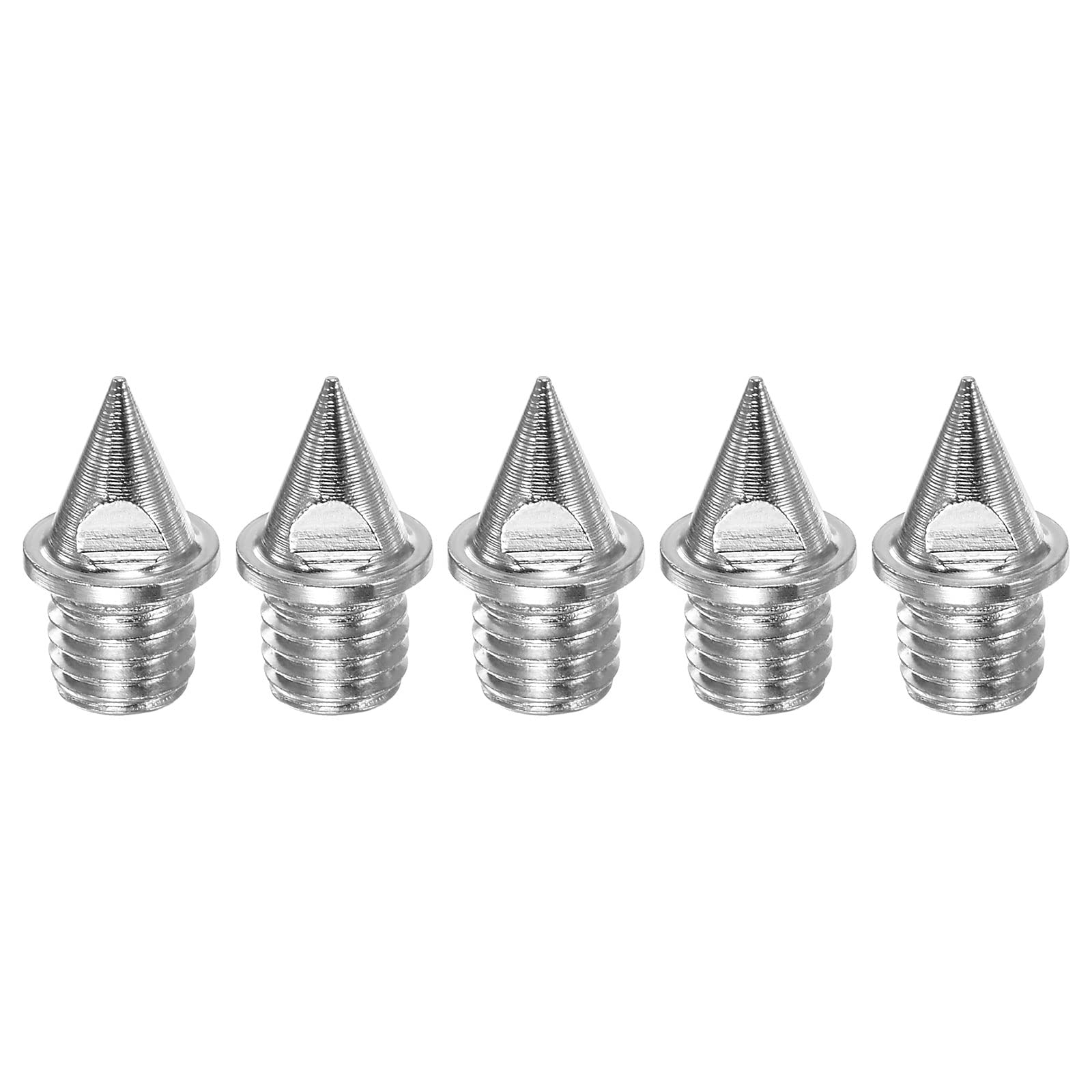 sourcing map 5pcs Track Spikes 1/4 Inch Alloy Steel Lightweight Replacement Spikes for Sprint Short Running Track Shoes, Silver Tone