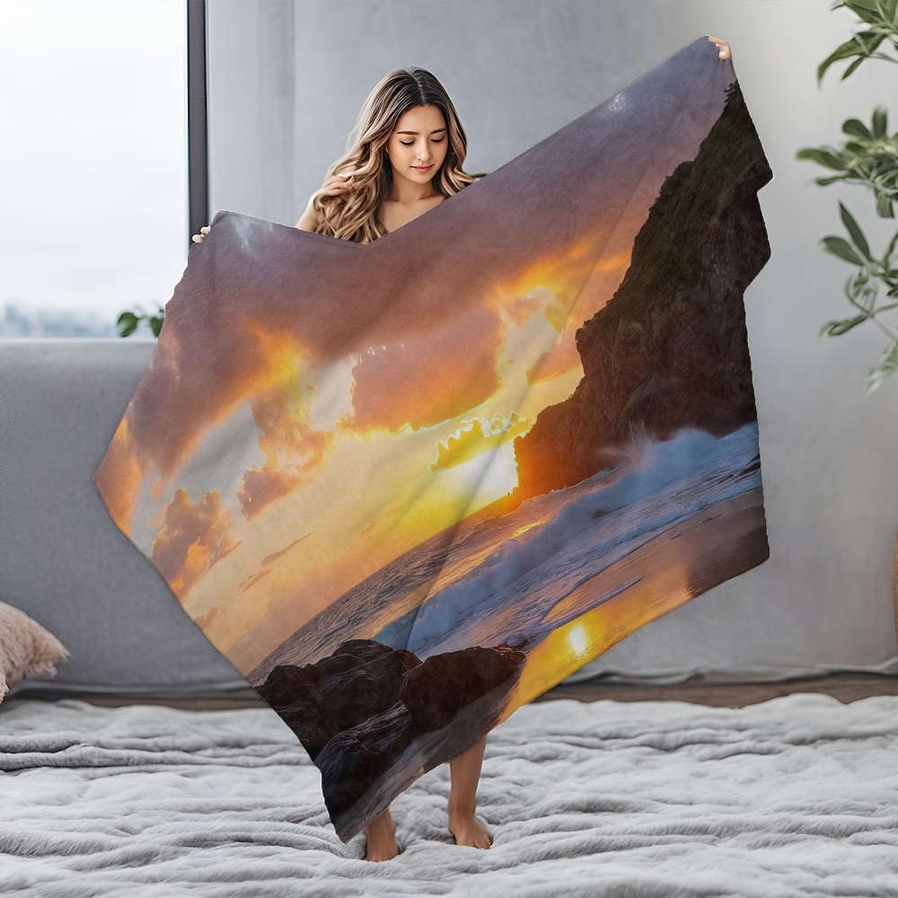 Couverture chaude en flanelle 150 x 200 cm anti-froid pour lit adulte