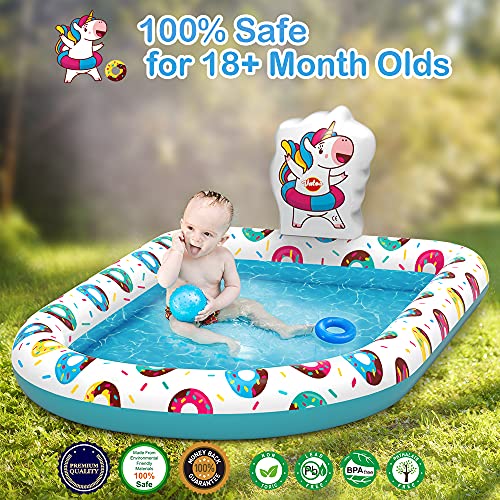 VATOS Splash Pad Sprinkler kinderbadje speelmat 170 x 115 cm waterspeelmat waterspeelgoed voor kinderen tuin outdoor… - Image 7