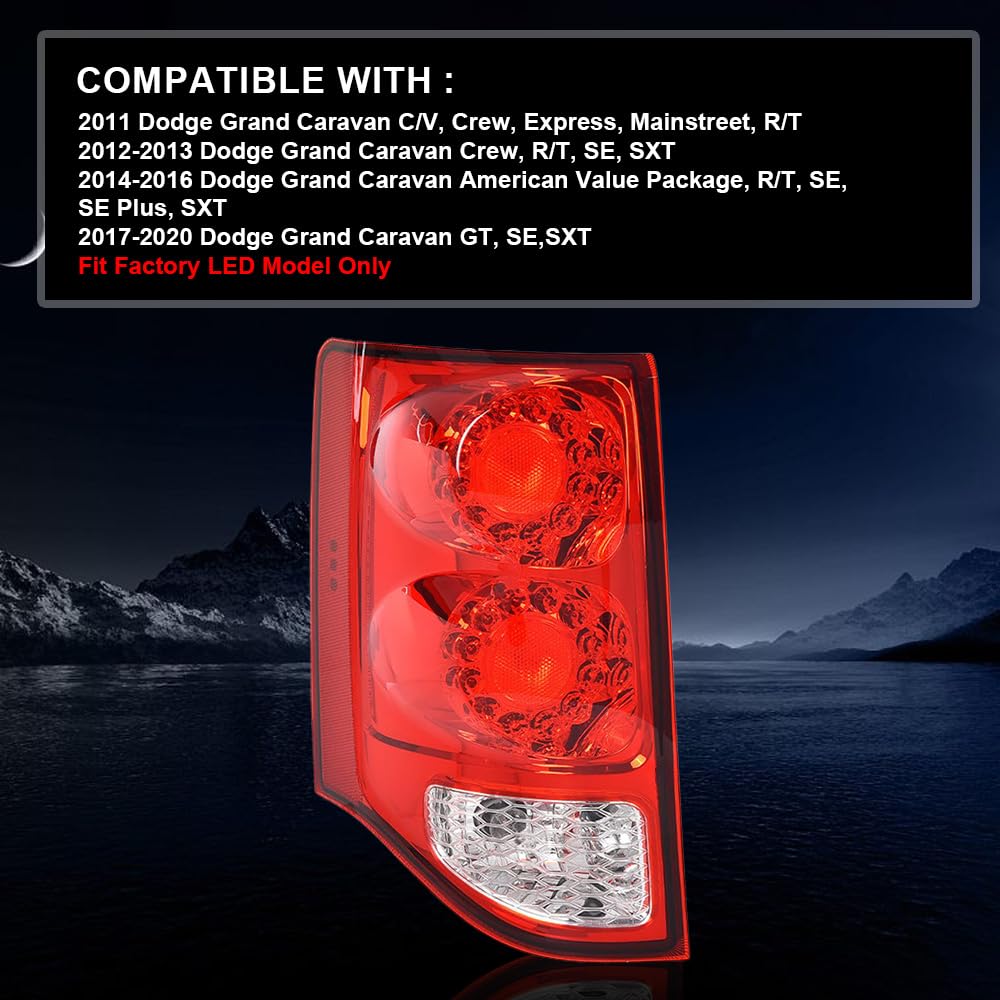 Left Tail Lights Assembly for 2016-2019 with Wiring Harness Red Lens GM2800261 image 6