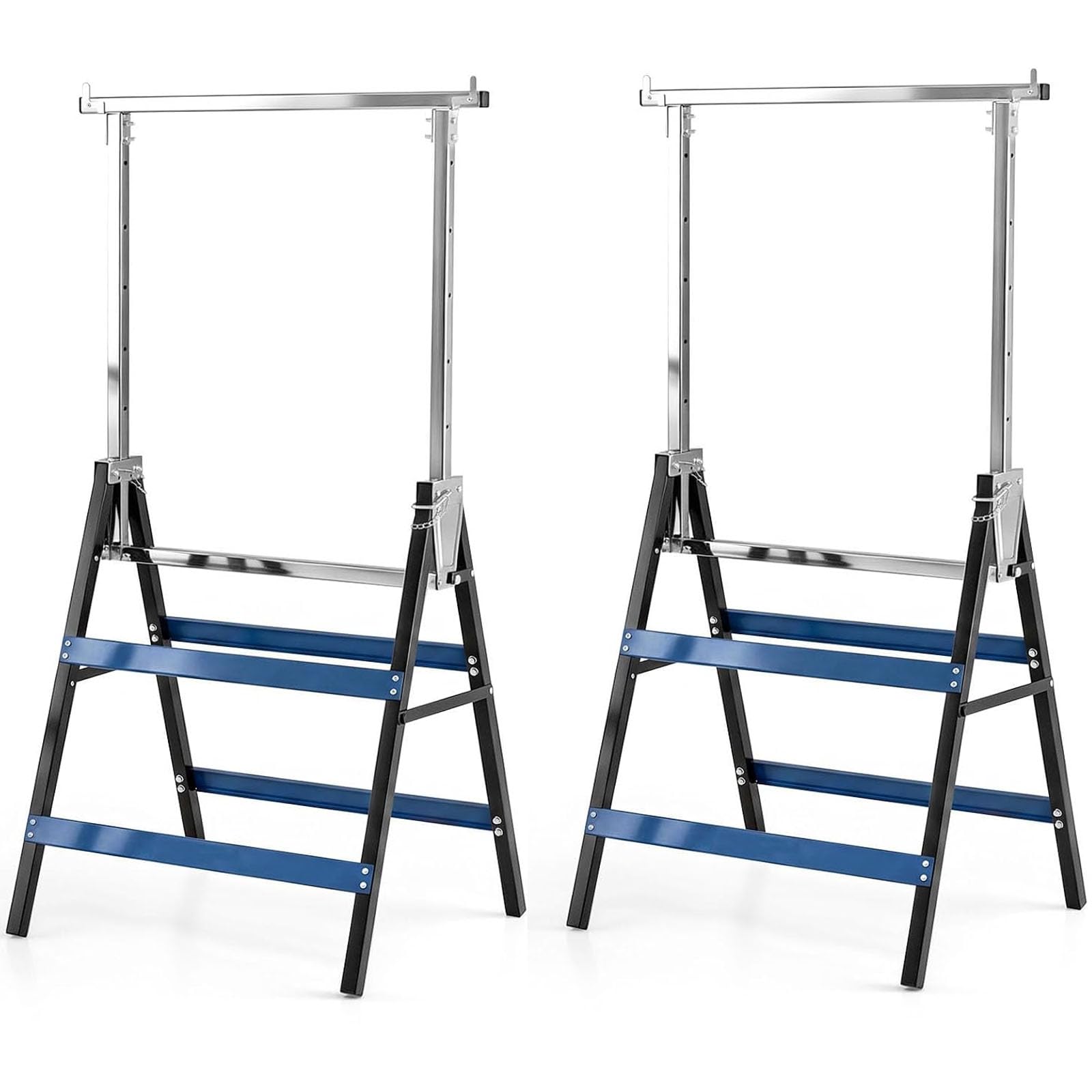 HOMFME Set of 2 Adjustable Telescopic Builders Trestle (Blue)