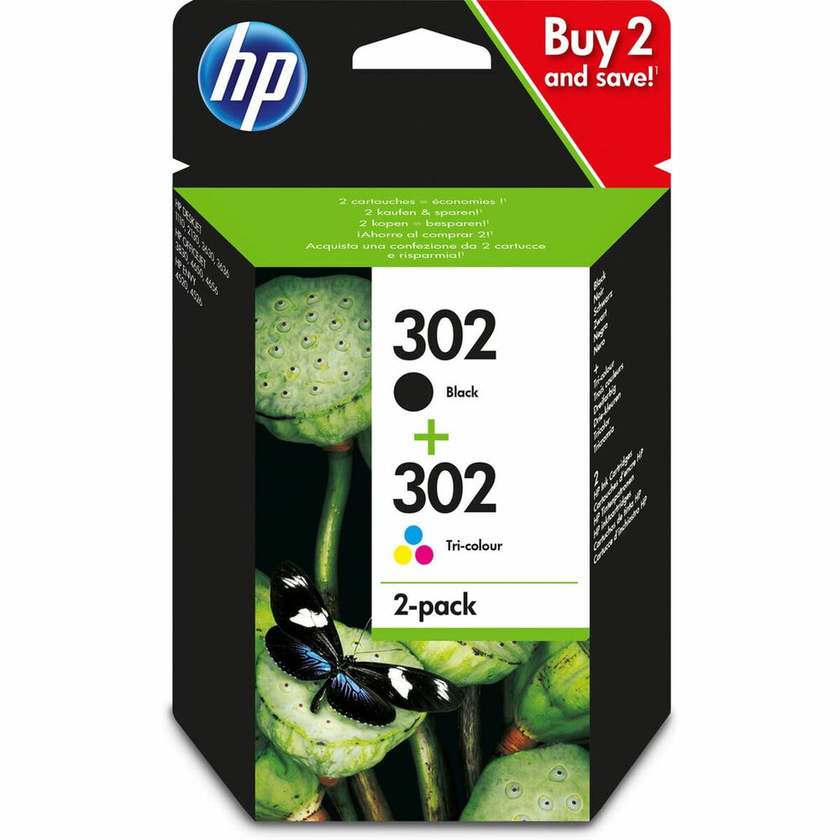 HP Combo 302 schwarz dreifarbig Blister