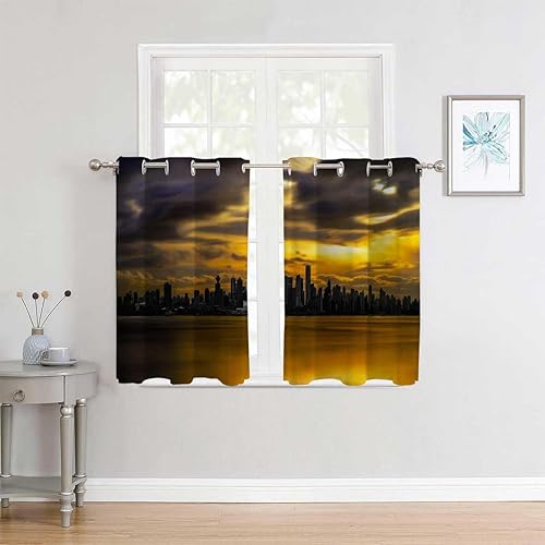 Miniatura 3 de Cortinas para Sala Elegantes Modernas Puertas de Acordeón Plegables para Armarios Currains 55 pulgadas de ancho por 45 pulgadas de largo, 2 paneles