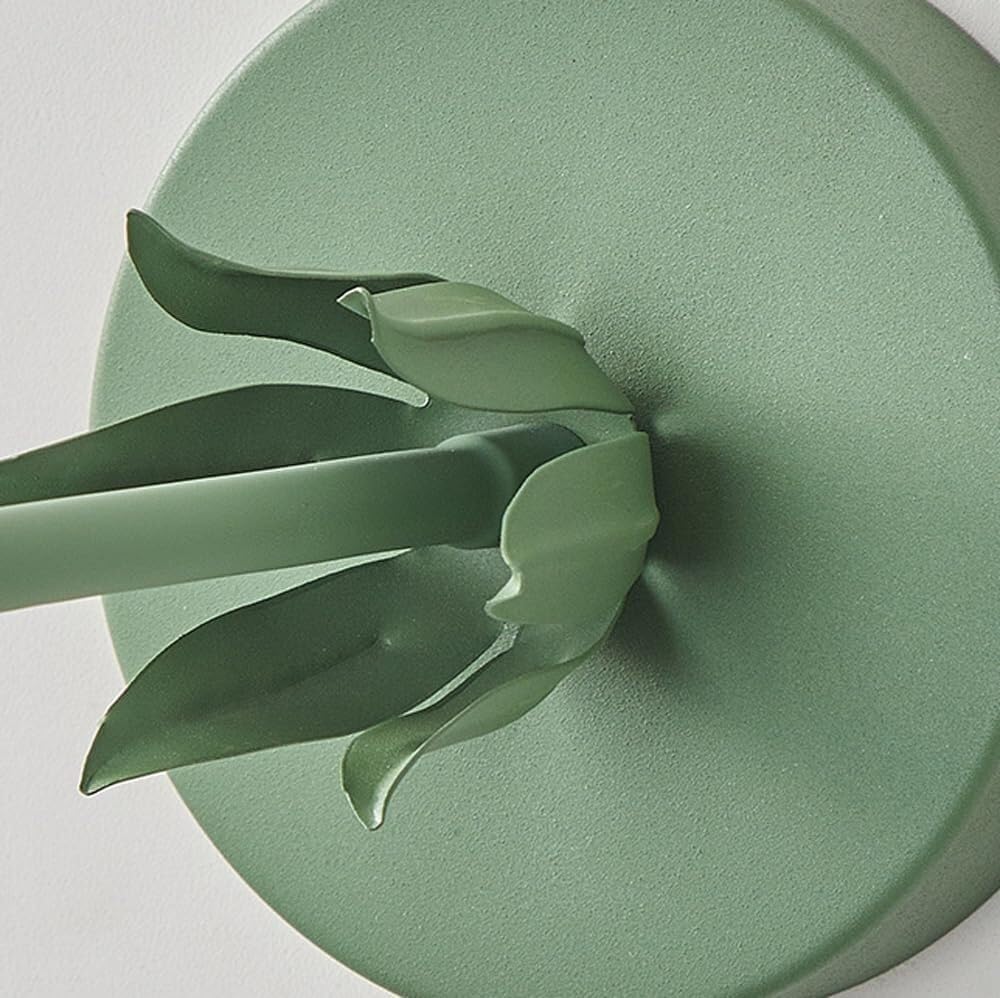 Aplique de Pared para Interiores, Dormitorio, Pasillo, Estilo nórdico Moderno, Cristal opalino, Creativo, Blanco, Flor Verde, lámpara Floral montada, Rosa, para mesita de Noche, sa