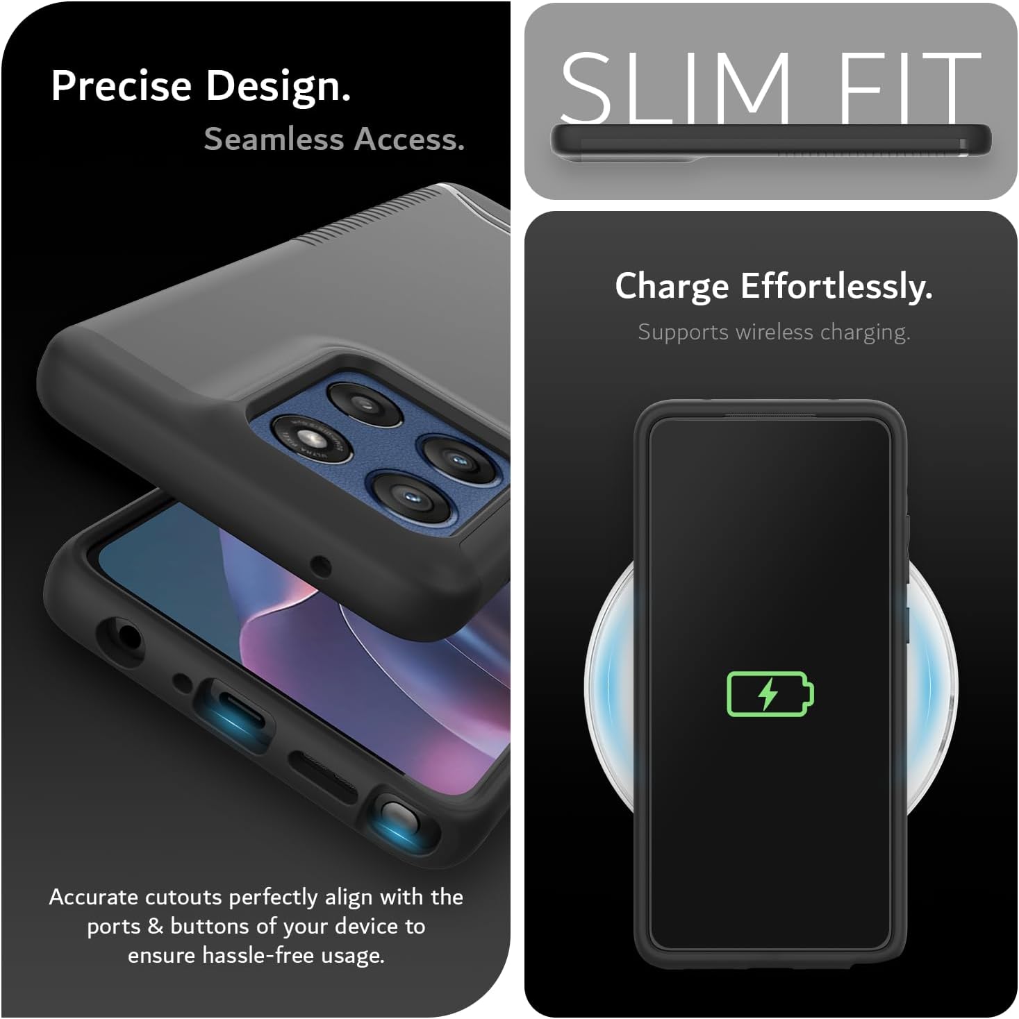 TUDIA Merge [Magsafe Compatible] for Motorola Moto G Stylus 5G 2025 Case - [Drop Tested] Dual Layer Moto G Stylus Cases Shockproof Slim Rugged Grip Heavy Duty Phone Cover - Matte Black