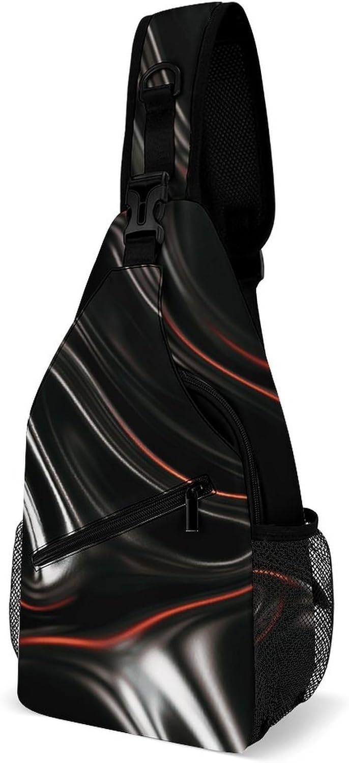 Molten Metal Sling Crossbody Bag Lightweight Chest Shoulder Backpack for Outdoor Sports