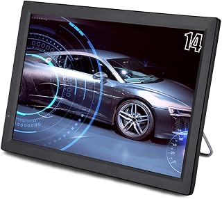 ASHATA Portable Digital TV,14" 1080P HD Digital LCD Television,Portable Freeview TV with PVR Function/USB port/Built-in Battery for Outdoor Caravan/Car/Camping,Bedroom/Kitchen DC12V 110-220V UK Plug