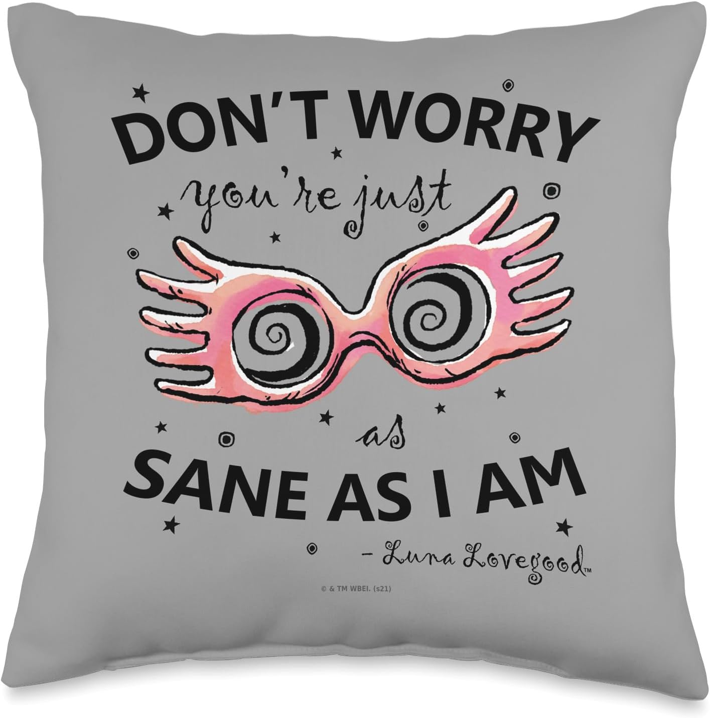 Harry Potter Luna Lovegood Spectrespecs Black Throw Pillow
