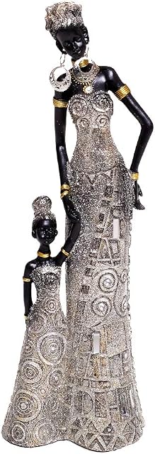 Brillibrum African Figure Mother with Child Africa Women Décor Figurine Style Sculpture Women African Maasai Zulu Himba Accessory Statue Large Accessories Housing Culture Ornament
