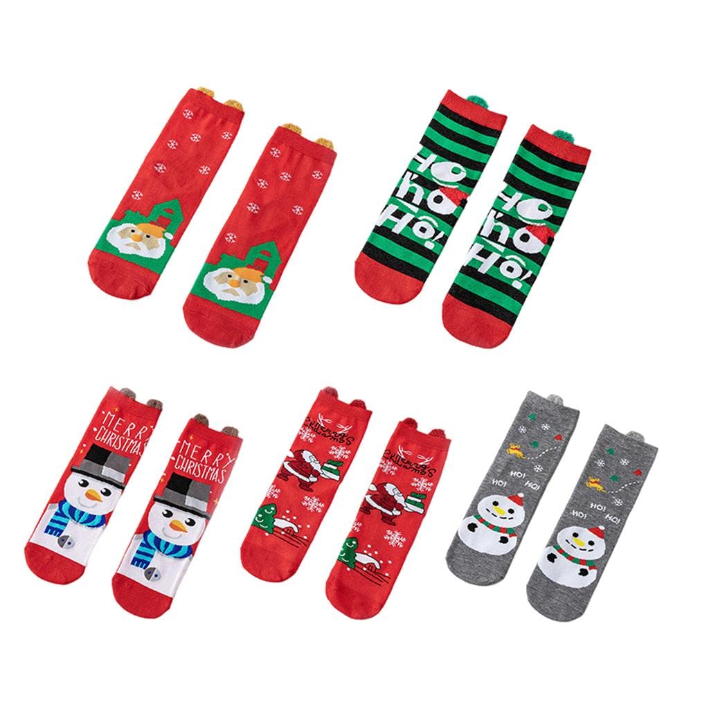 nivaa 4Pairs Womens Cotton Sock Cute Deer Christmas Pattern Socks Dog Funny Sock B-picture-27