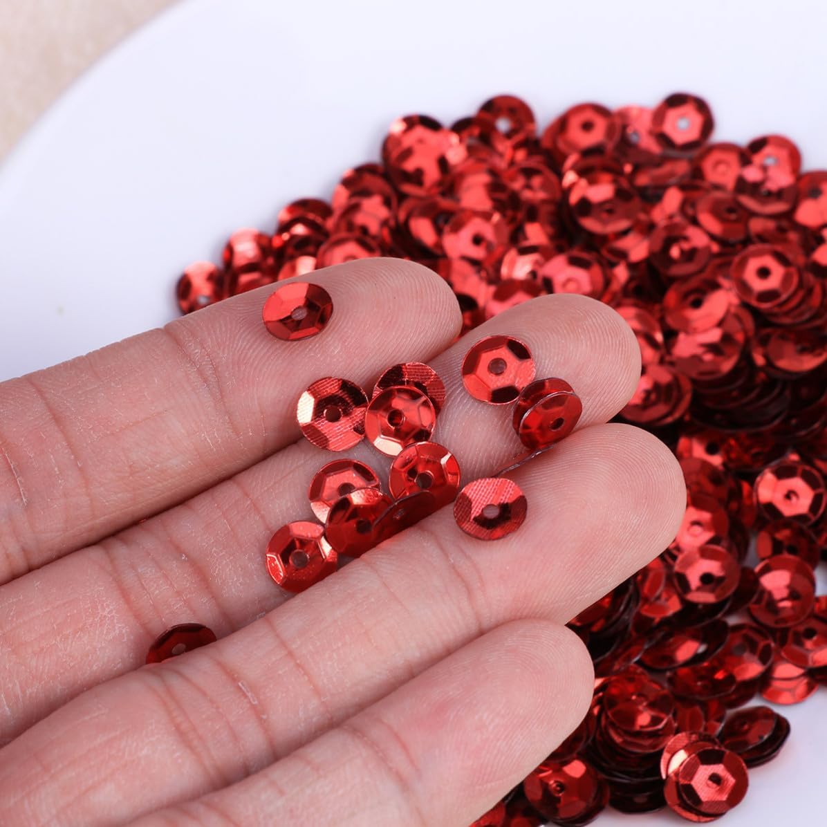 1000pcs Red Round 6mm PVC Sequins for Sewing Craft Embellishment