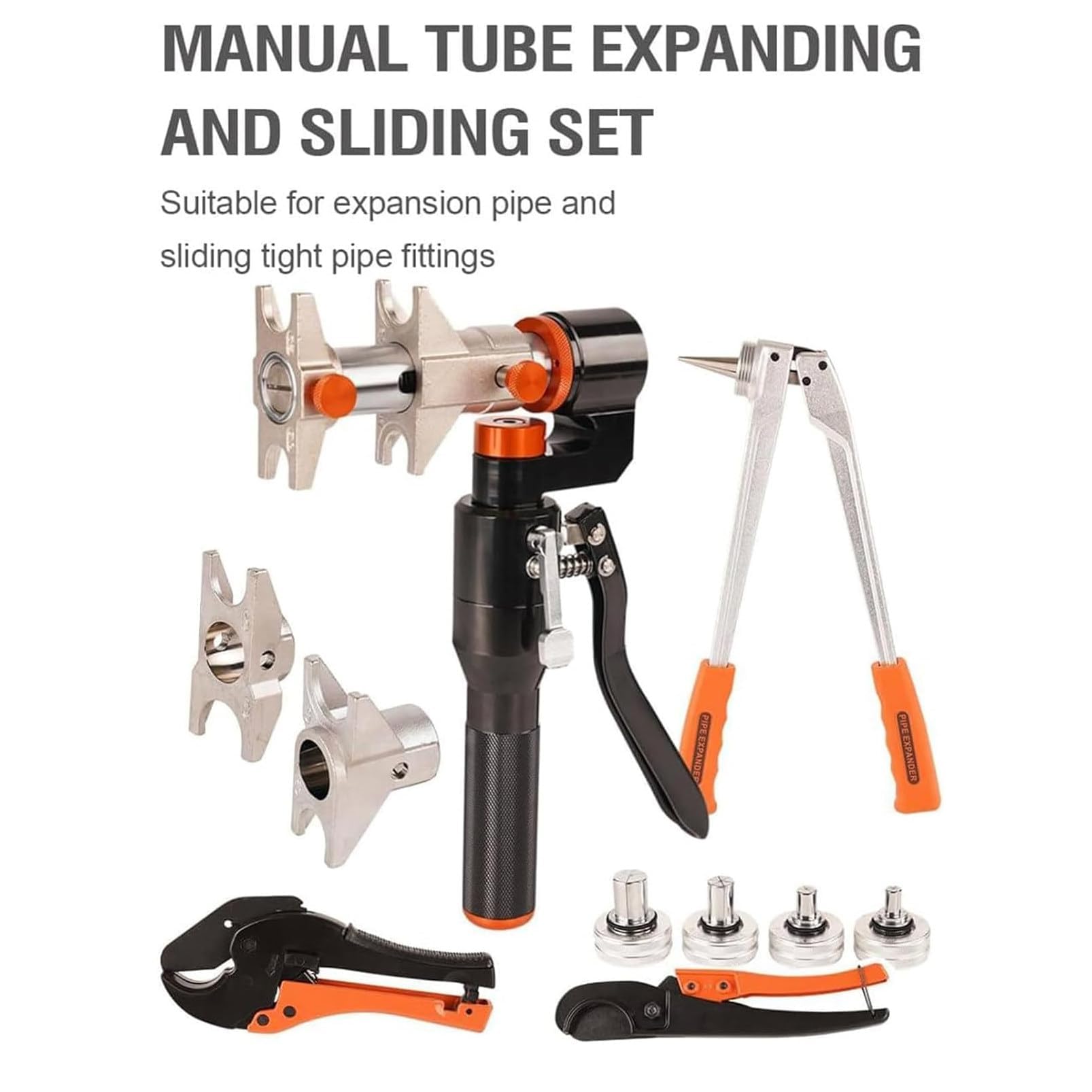 PEX Kit de herramientas expansoras, herramienta de expansión recargable para tubos PEX de 16/20/25/32 mm, incluye cortador y herramienta de crimpado para accesorios de fontanería
