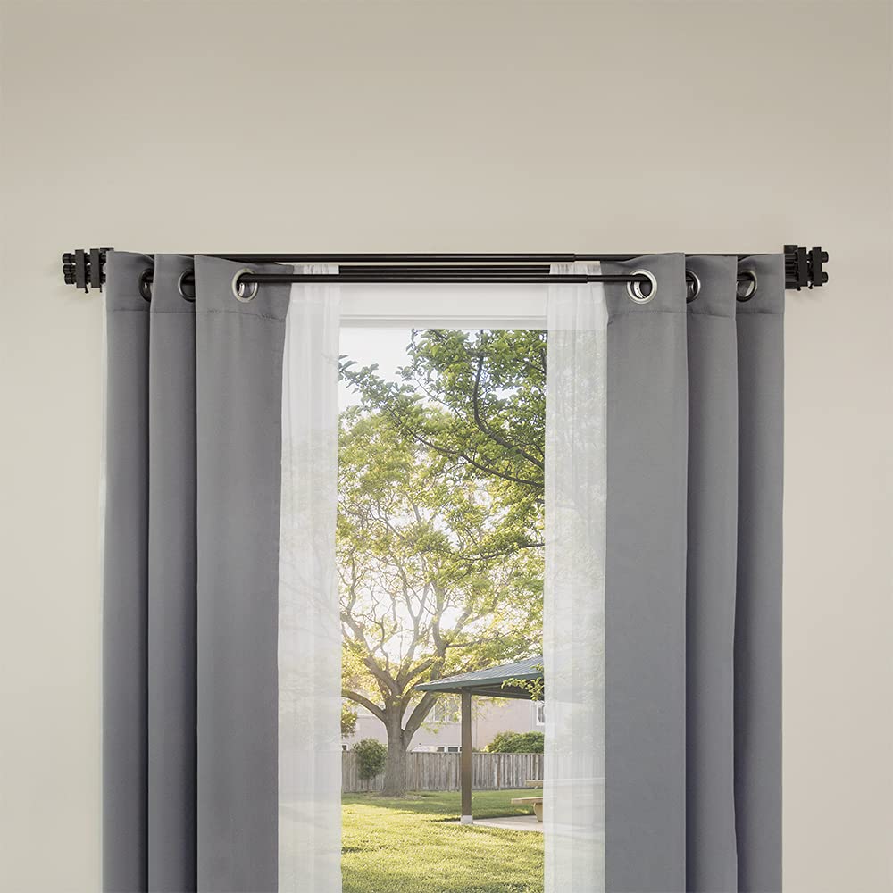 Lwiiom Barras De Cortina Dobles De Bronce Oscuro De 36 A 72 Pulgadas (3-6  Pies),, image size:1000x1000