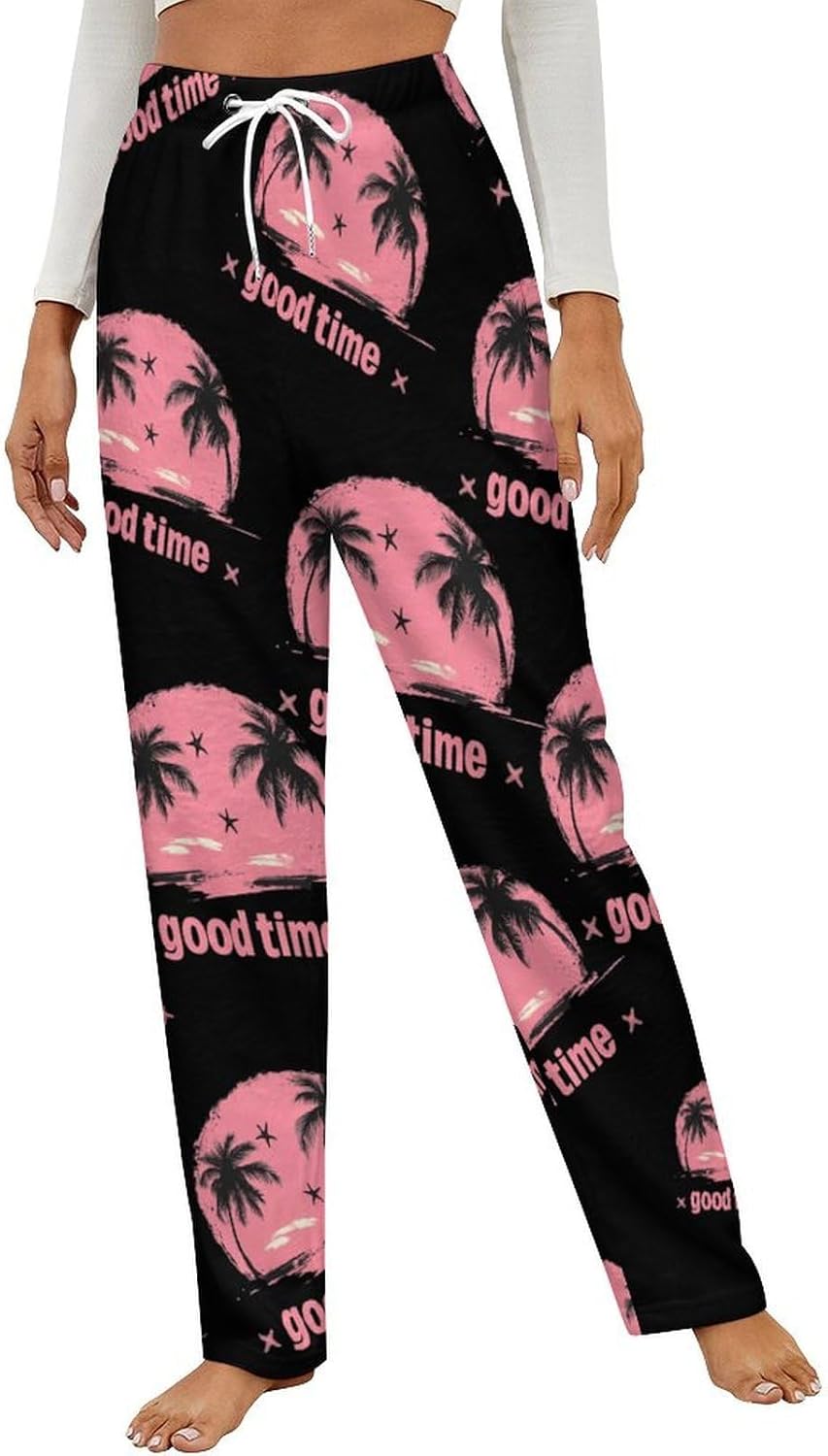 Summer Good Time Flannel Pajama Pants Women Soft Fleece Sleep Pj Lounge Bottoms