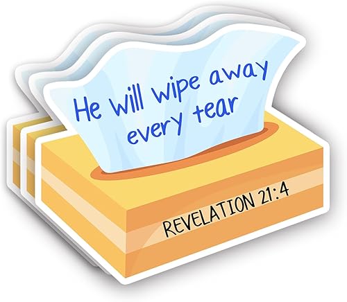 (3Pcs) He Will Wipe Away Every Tear Christian Sticker Motivational Quotes Bible Verse Revelation 214 Inspirational Jesus Vinyl Decals for Book disponible en Yaxa Costa Rica