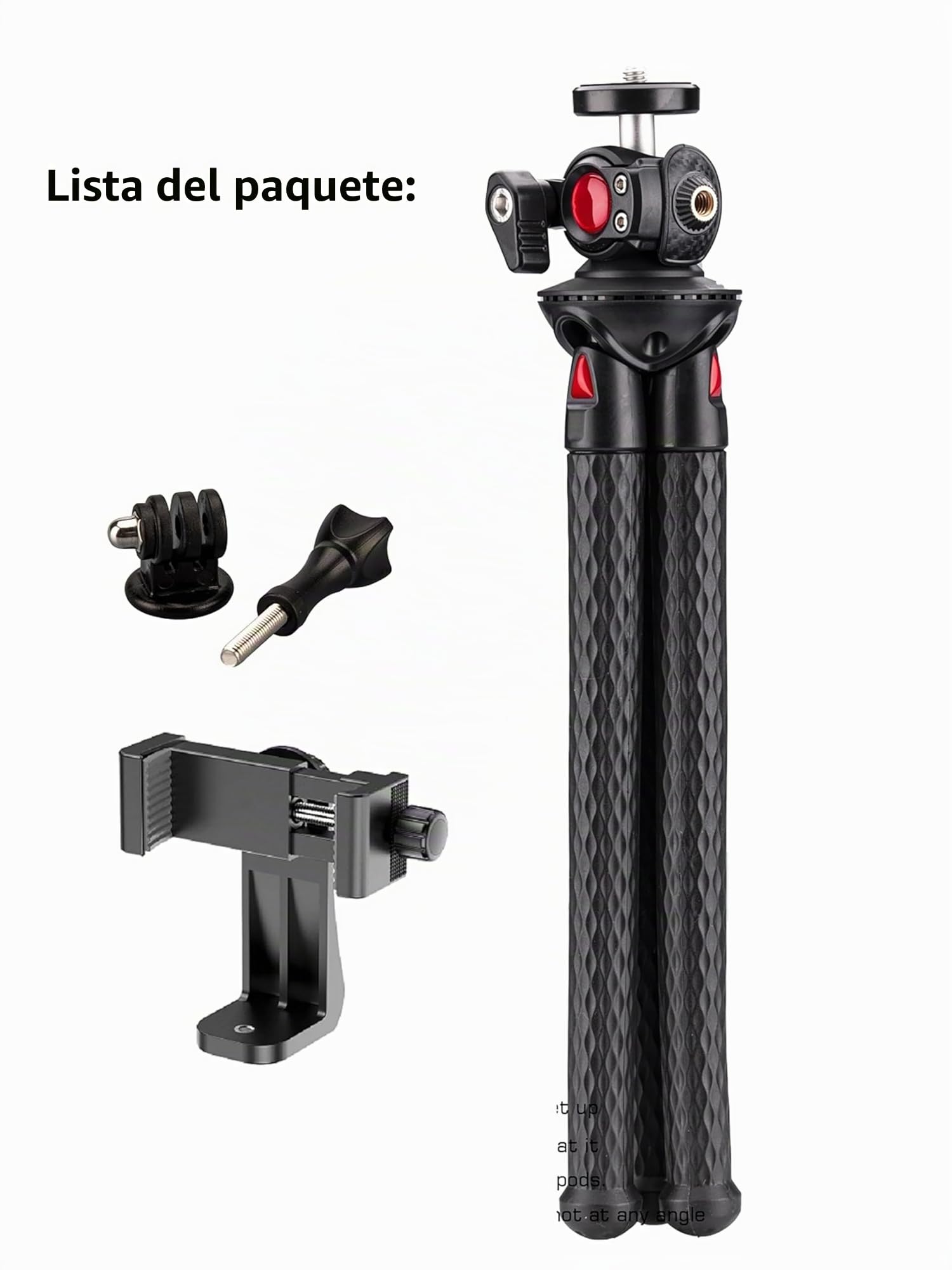 Lammcou Tripode Movil Flexible, Trípode de Gorila Pulpo Camara Pequeño, Tripode Camara Deportiva & XXL Teléfono Pinza Adaptador, Vertical Octopus Tripod for Mobil