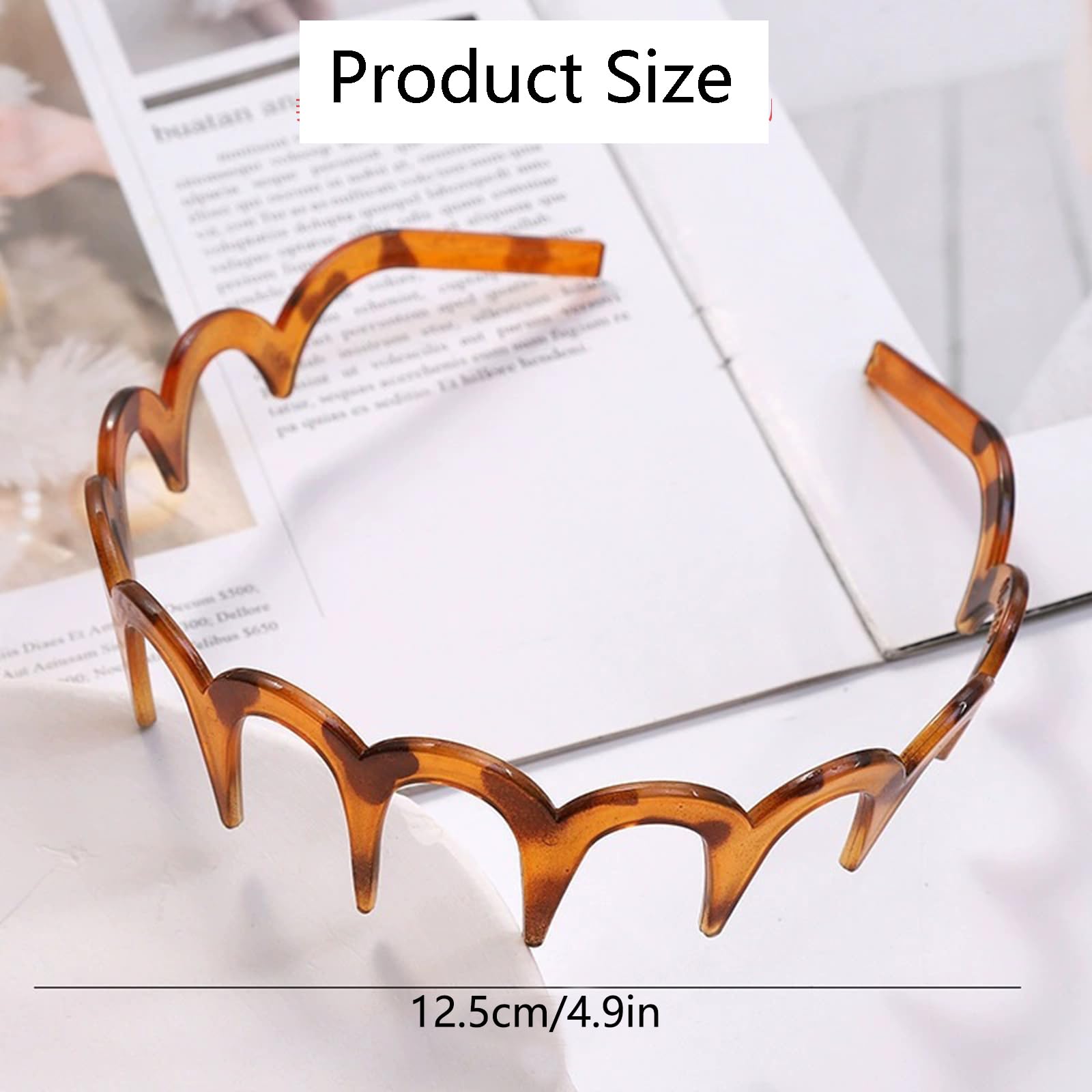 Ling & Bai 2Pcs Zig Zag Headbands, U Shape Fashion Tooth Headband Non-Slip Hair Accessories for Women Girls (Black+Coffee, One Size) - Image 3