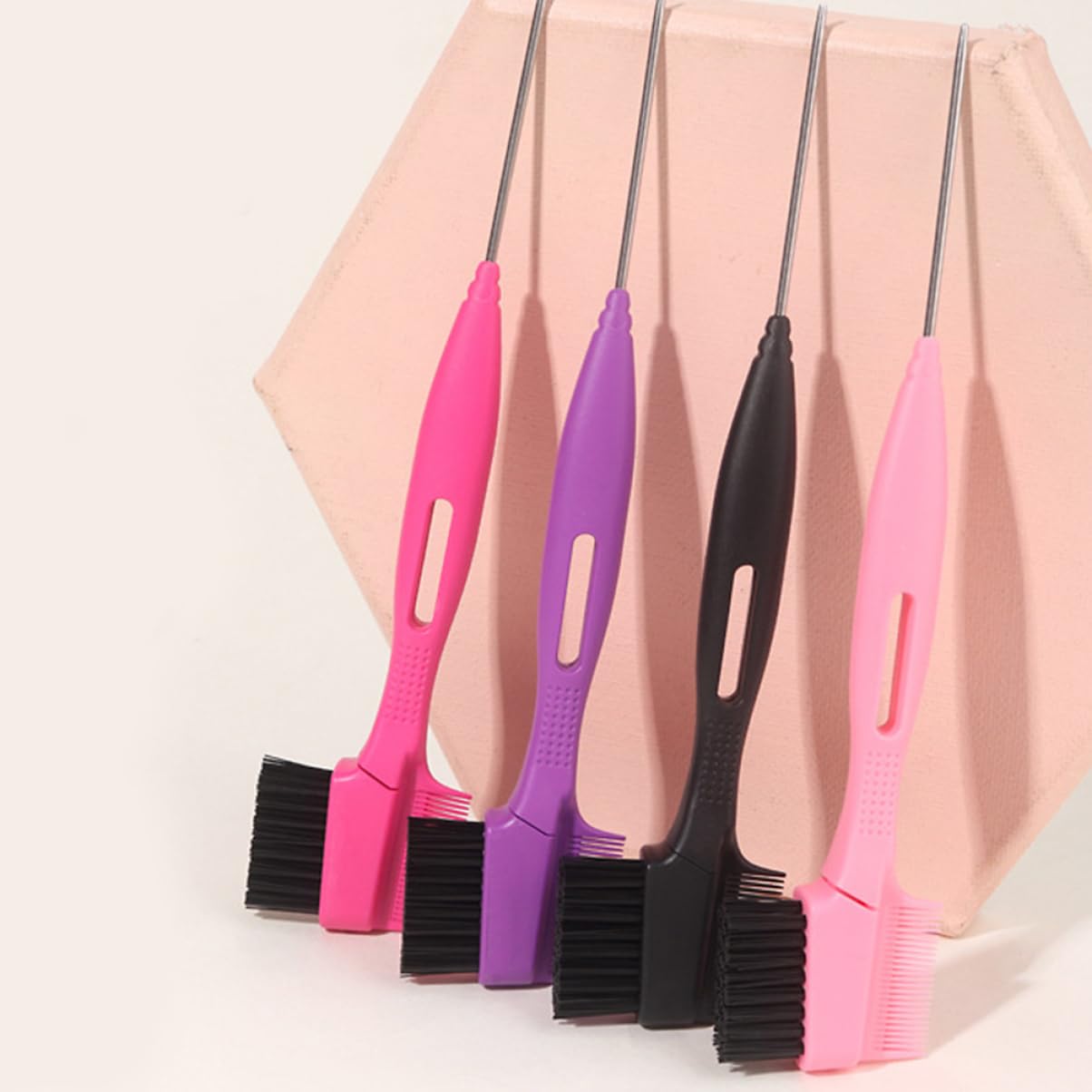 VICASKY 1Set Double Headed Eyebrow Comb Brush Portable Eyebrow Comb for Women Hair Edge Brush with Replacement Heads Bright Color Design for Easy Eyebrow Shaping and Grooming