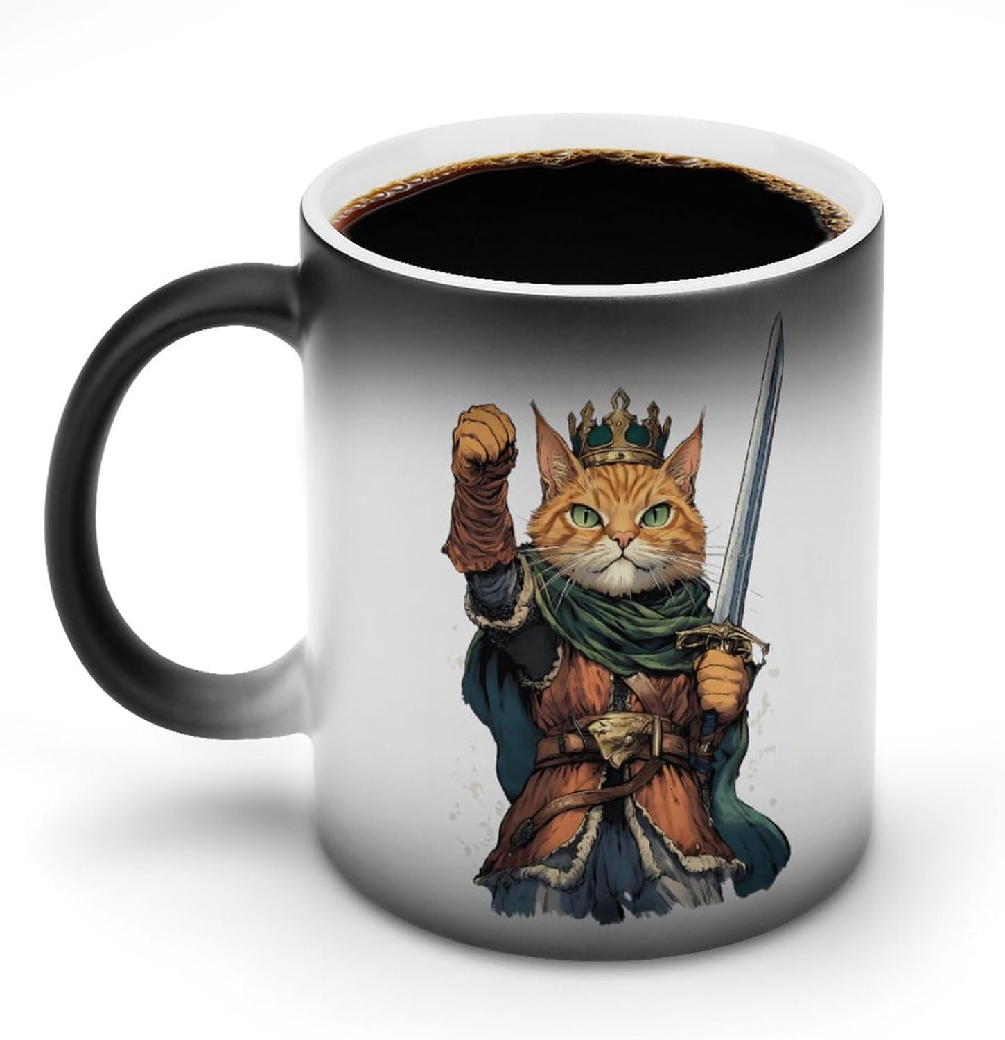 Cat And Soldier Funny Color Changing Coffee Mug Ceramic Magic Cup Personalized Discoloration Tea Mugs