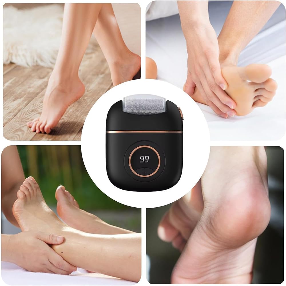 Removedor eléctrico de callos para pies, dispositivo portátil recargable para reparación y molienda de pies con pantalla digital, lima pulidora de talón para hombres y mujeres, callos secos y piel
