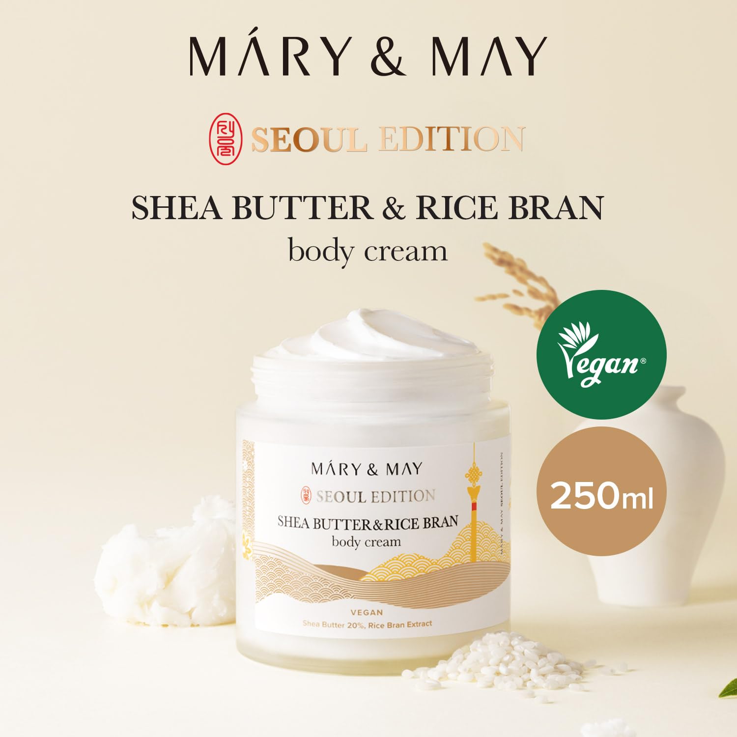 Mary&May SEOUL EDITION Shea Butter & Rice Bran Body Cream - Image 2