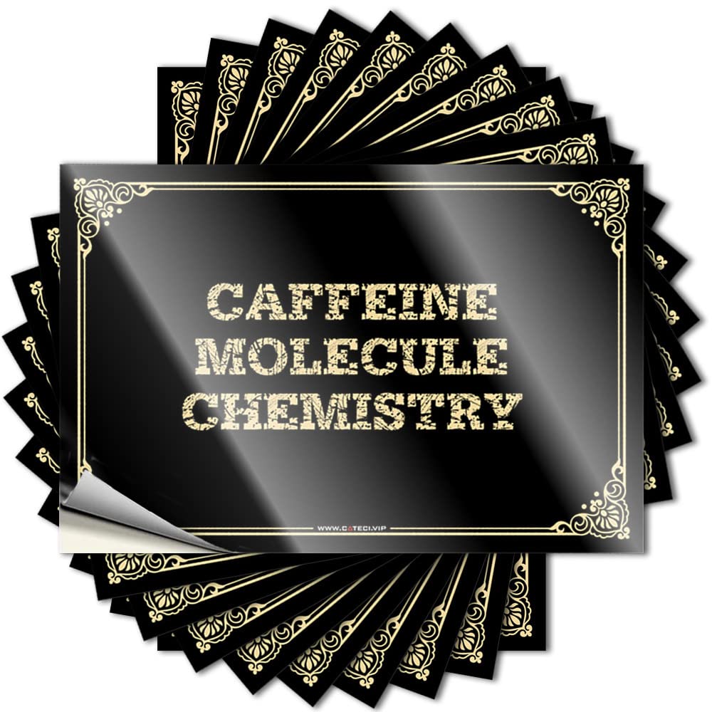 Caffeine Molecule, Chemistry Tumbler Fuzzy - Boys Bedroom Decorations Sticker Self Adhesive Sticker(6X9CM)