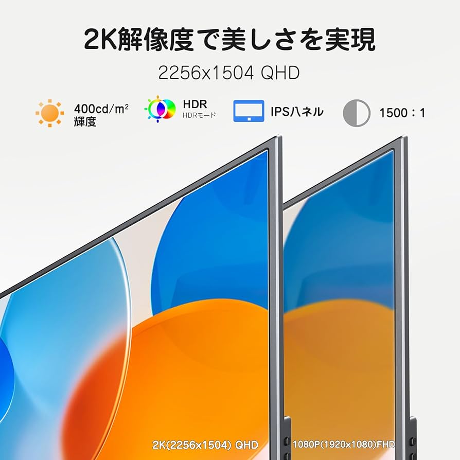 Amazon.co.jp: MAGICRAVEN モバイルモニター 13.5インチ 2K解像度