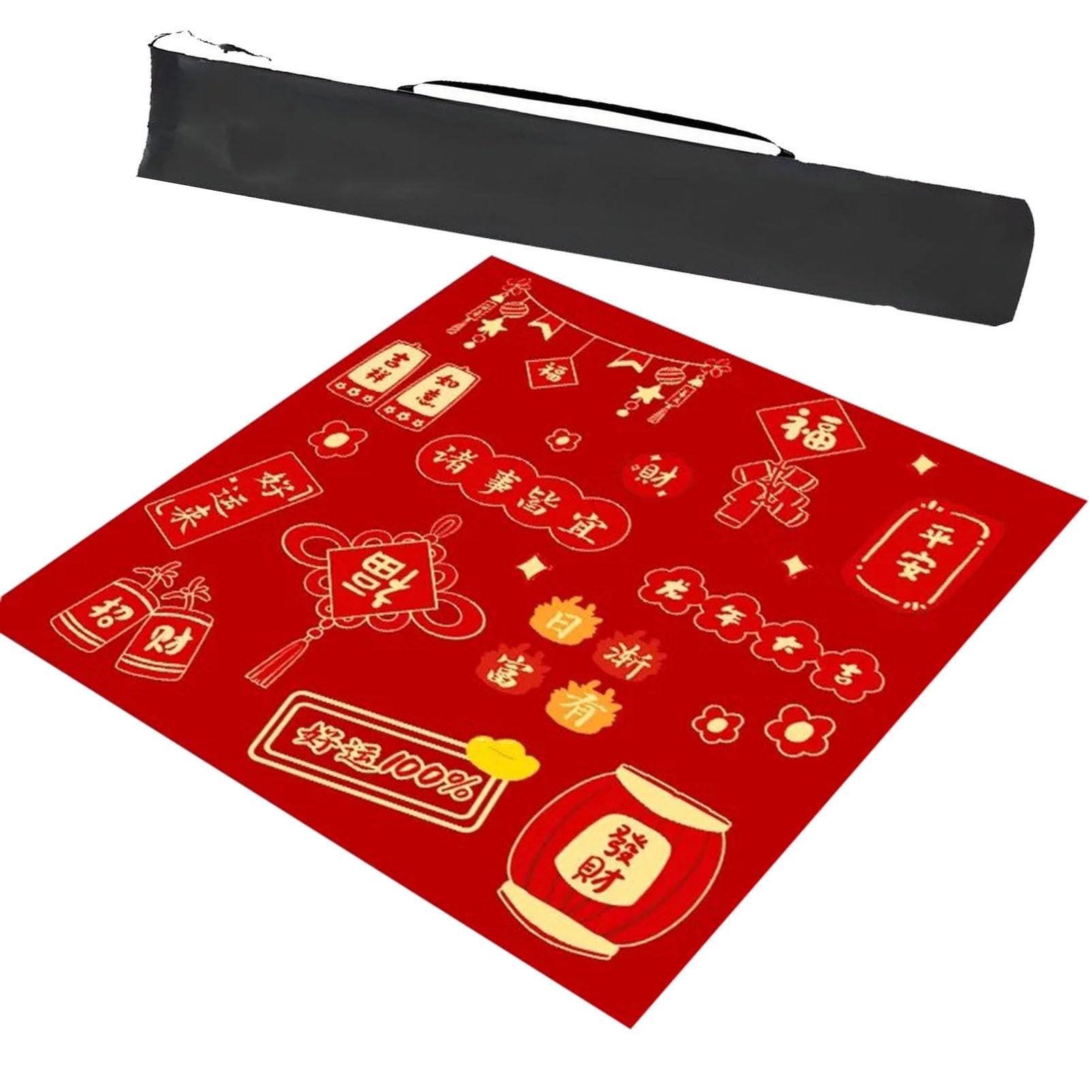 Tapis de Table de Poker, Tapis de Table Mahjong Jeu, Paigow Poker Couverture société antidérapant à réduction Bruit(Red,31.5x31.5inch/80x80cm)