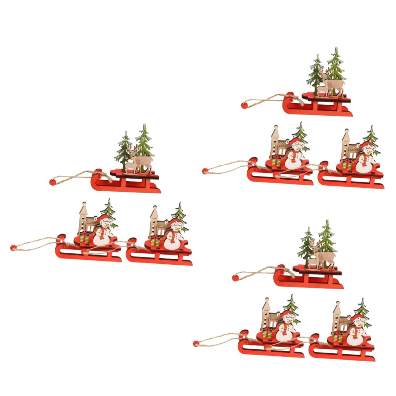 Ornements de Noël Traîneaux Vintage Cabilock Décoration Suspendue Élégante