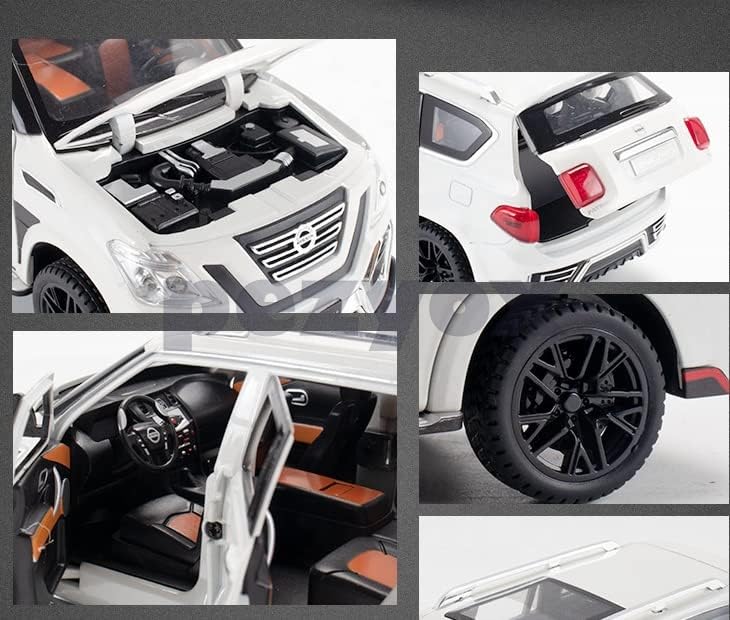 Image of 1 /24 Big Nissan Petrol Toy Car Metal Pull Back Diecast Car with Openable Door and Sound Light, Gifts Toys for Kids (Black)