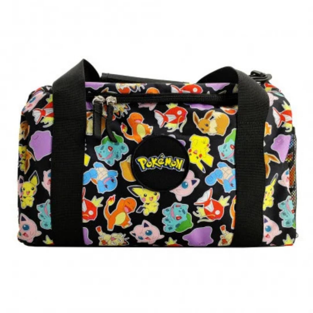mybagstory | Sac de Sport Pokémon Enfant 43cm | Sac de Piscine et Foot pour Garçon | Bandoulière Réglable et Poche Gourde | Design Officiel Pikachu Noir et Jaune | Idée Cadeau Rentrée Scolaire