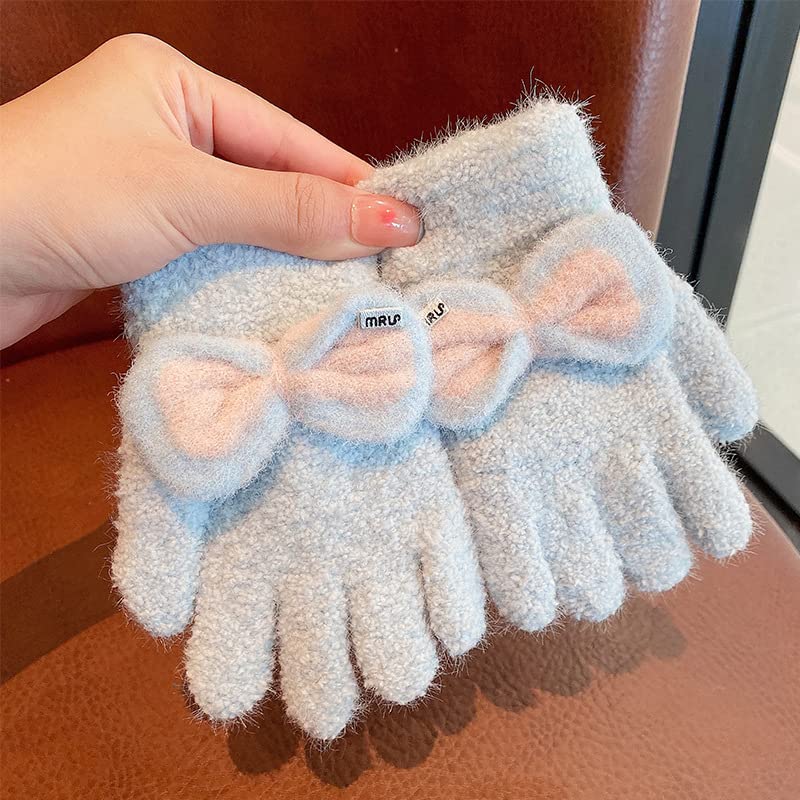 Toddlers Kids Winter Gloves Stretchy Full Fingers Warm Mittens Children Cold Weather Knitted Gloves for Baby Girls3