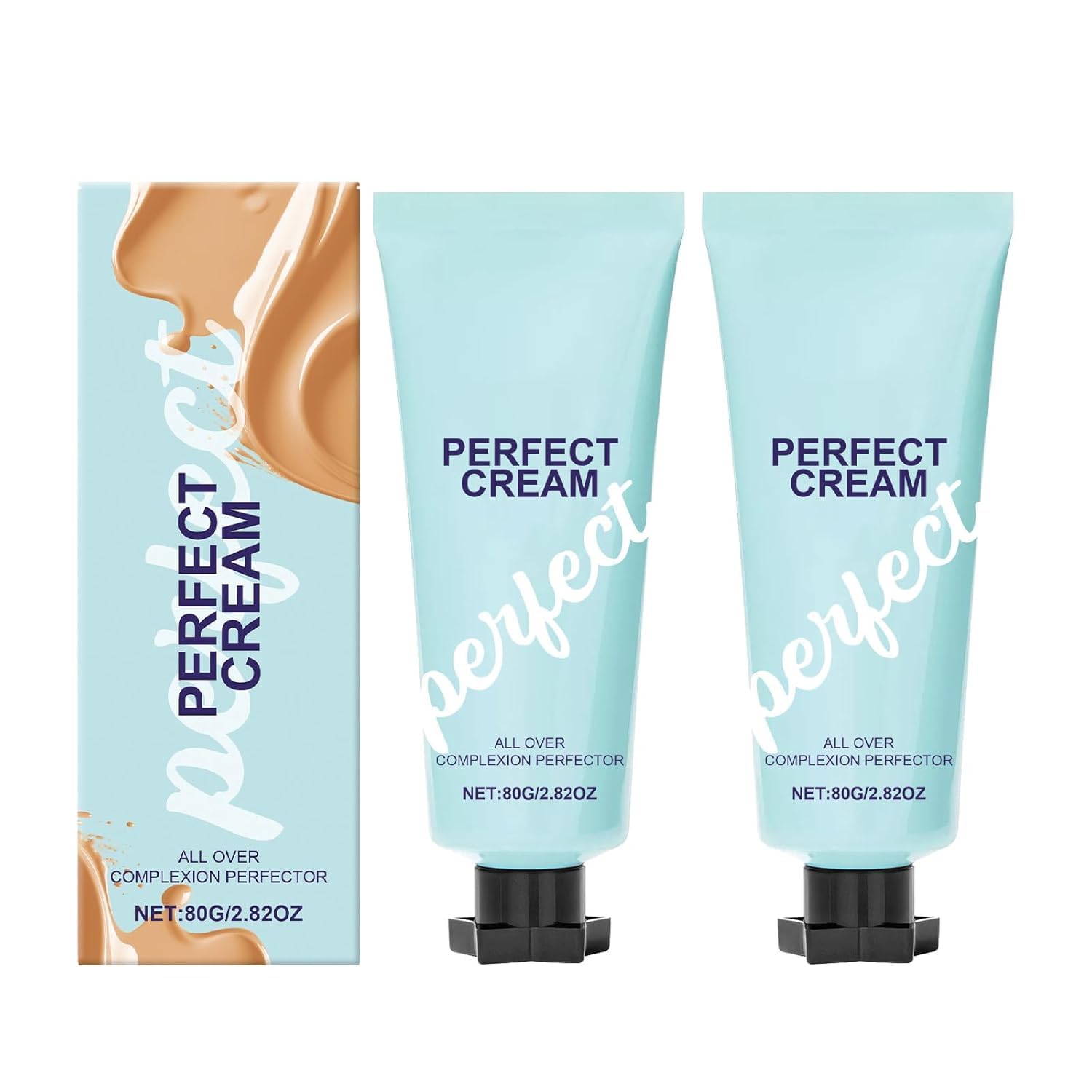 2pcs All Over Complexion Perfector, 80g Perfect CC Cream Skin Tint Body Coverage Perfector, Long-Lasting