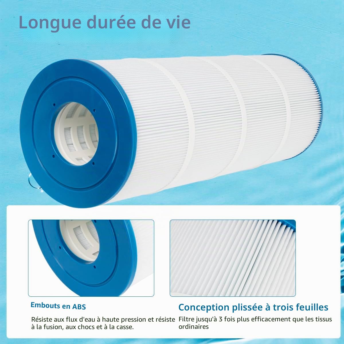 Lot de 4 filtres de piscine pour SwimClear C3025, C3030, PA 81, C-7483, FC-1225, FC-6425, Ultral-A3