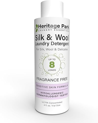 Heritage Park - Detergente para ropa de seda y lana, sin fragancia, hipoalergénico, pH neutro, probado por dermatólogos, respetuoso con la piel