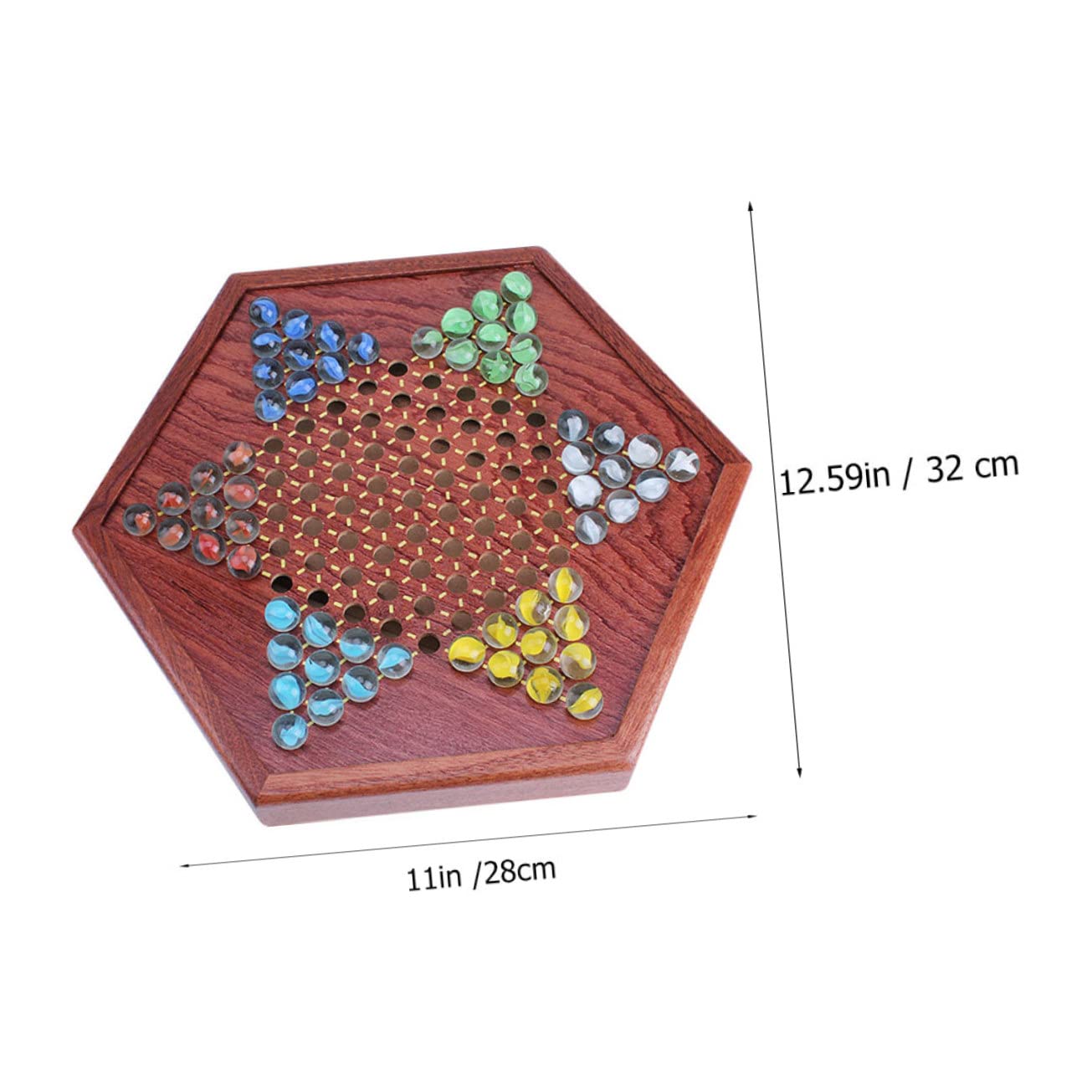 Damas Chinas De Madera con De Vidrio Tablero Hexagonal con Cajón De Almacenamiento Entretenimiento Familiar para Niño Niña y Adultos