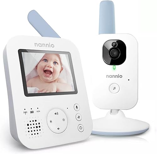Monitor de bebé nannio Hero2 - Monitores de video para bebés con cámara y audio conversación bidireccional visión nocturna automática activación de