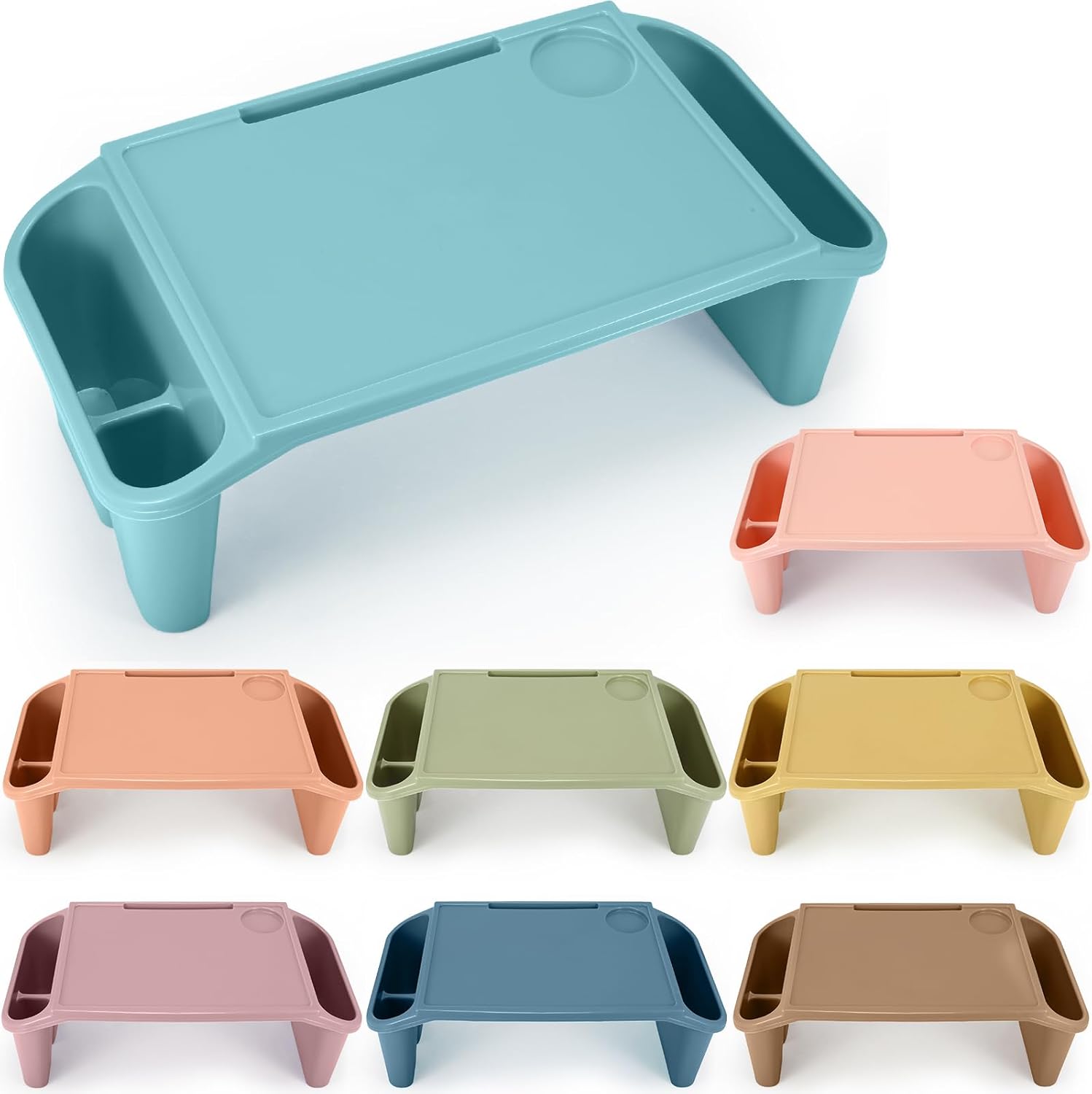 Beeveer 8 Pcs Kids Lap Desk Tray Bulk 19.7x9.6x7.1in