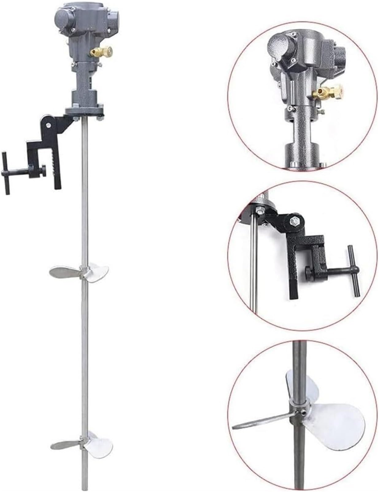 Miscelatore for vernice, miscelatore pneumatico for vernice da 5 galloni/20 litri, strumento for miscelare rivestimento di inchiostro con staffa e albero for vernice