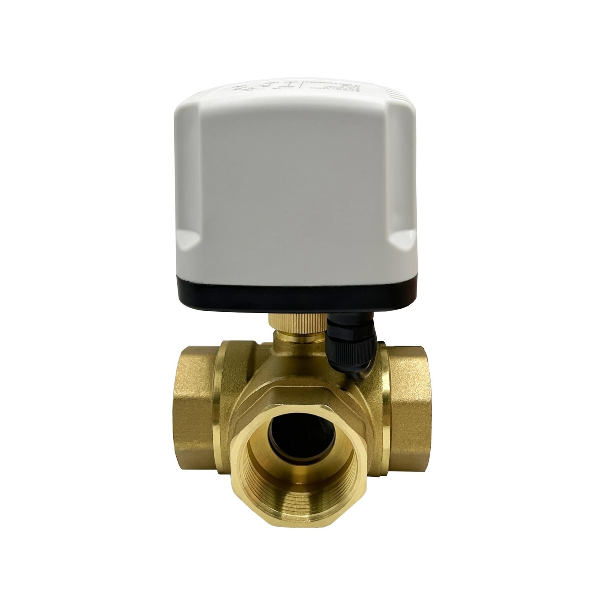 VSPPJYFG 1-1/4'' Three Way Waterproof Motorized Ball Valve 220V 12V 24V L Type Brass Electric Ball Valve(220V-CR04)