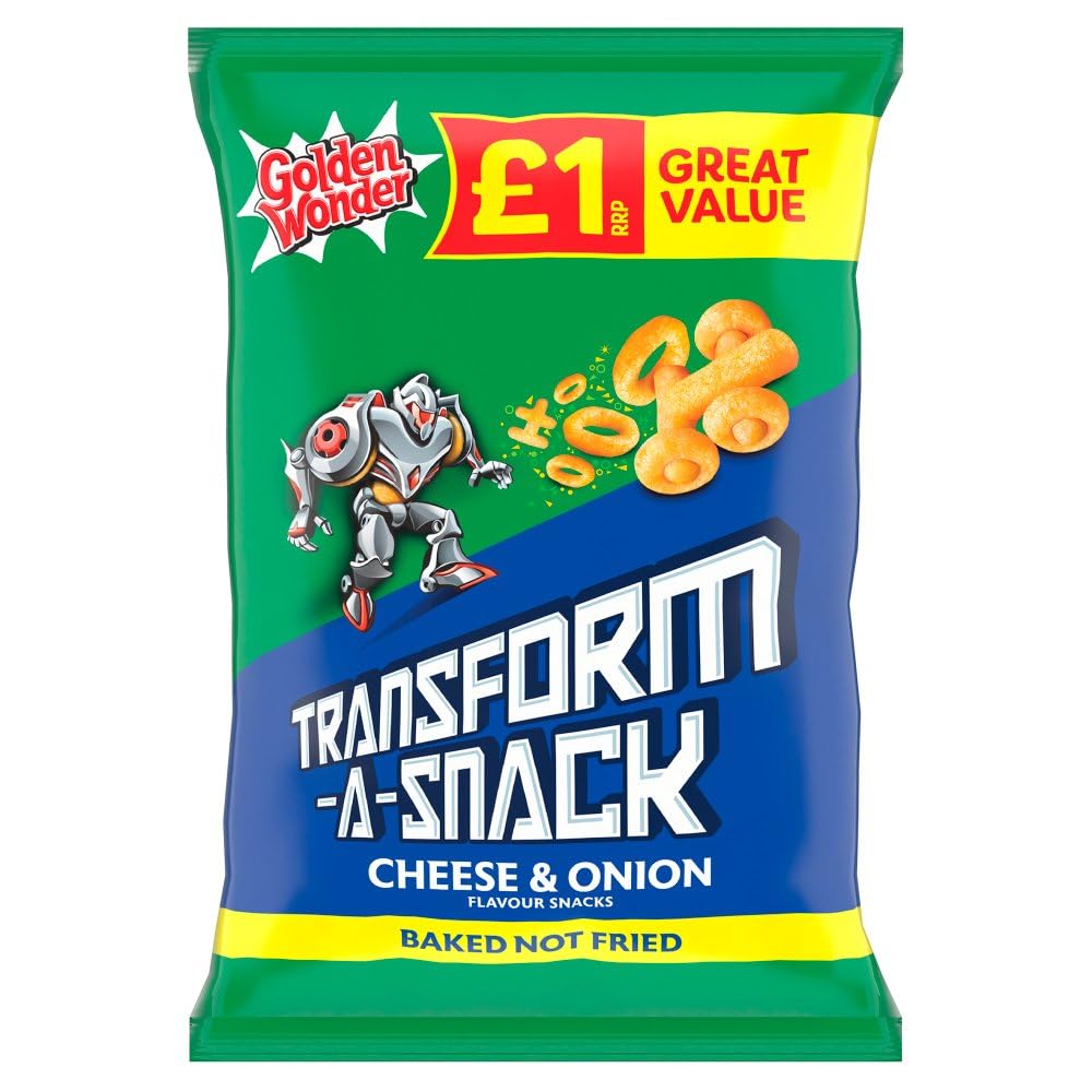Transform-A-Snacks Cheese and Onion Crisps, 56g, Box of 18 Bags