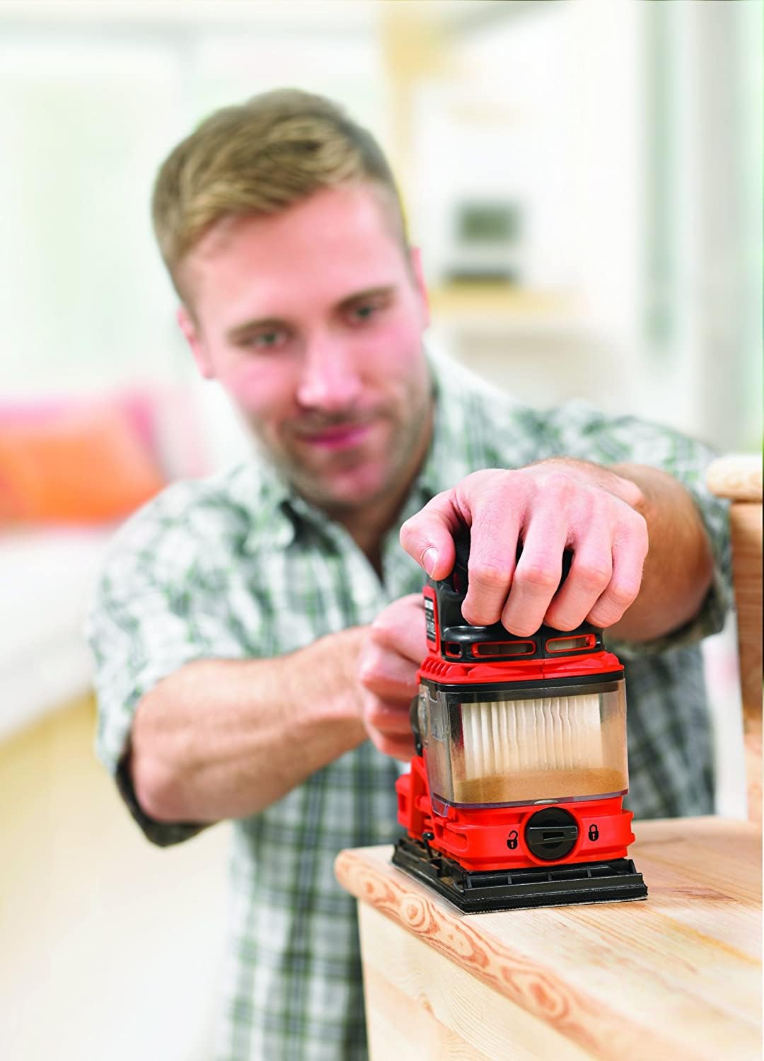 Black+Decker KA330EKA-QS - Lijadora orbital DUOSAND 260W 1/3 de hoja, 6 hojas de lija, maletín