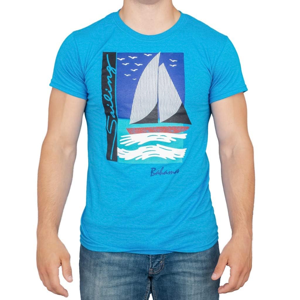 Sailing Bahamas Turquoise Blue Adult T-shirt Tee