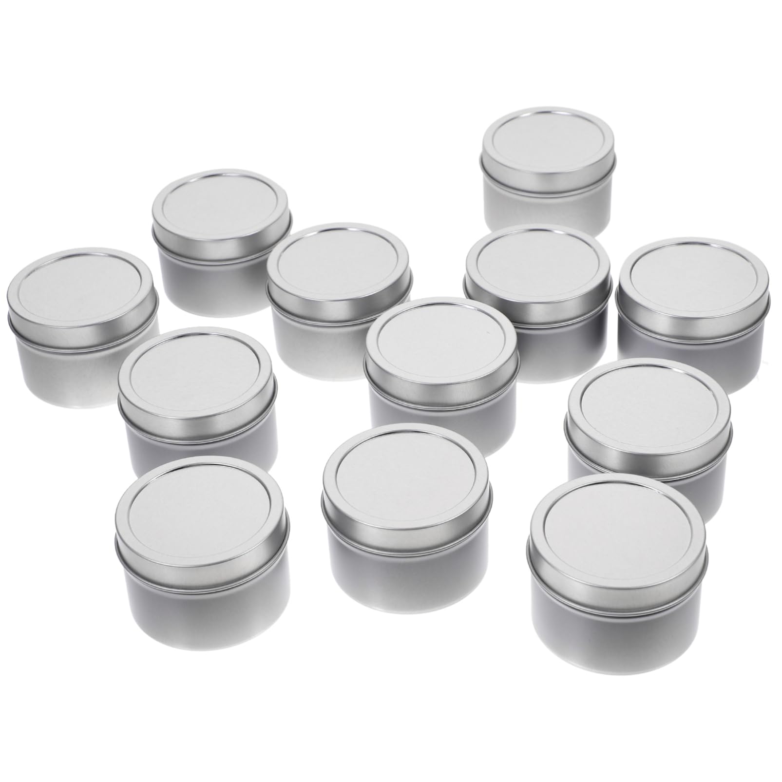 HOMSFOU 12pcs Candle Making Tins Empty Candle Jars for Crafts Storage Tinplate Containers Seamless Design for Home Projects and Art Supplies