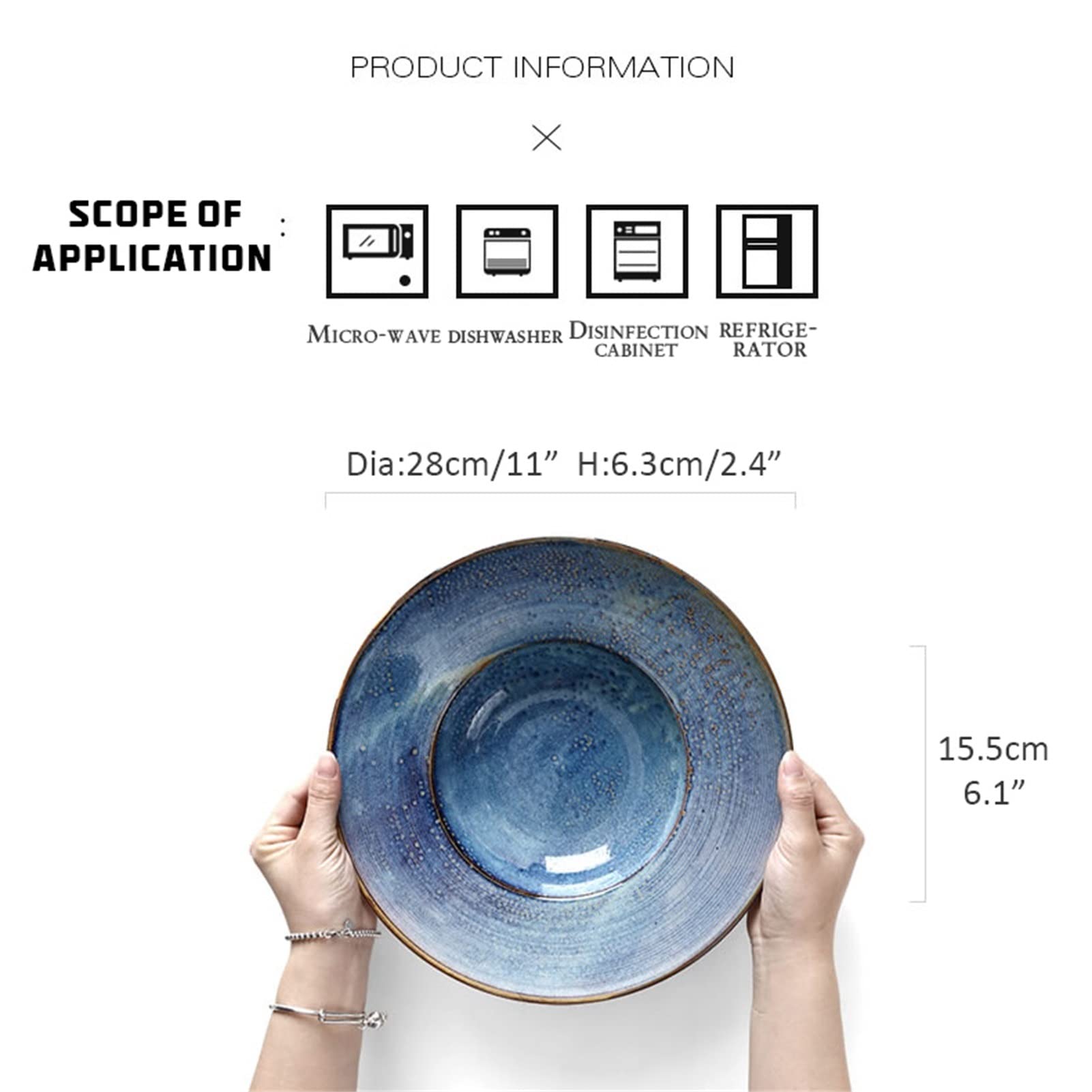 Miski do makaronu 28 cm ceramiczna miska do sałatki z szerokimi krawędziami – 1 szt., duży zestaw misek do serwowania naczyń kuchennych