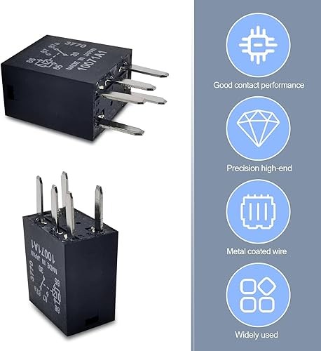 Miniatura 3 de 2 relés de bomba de combustible automotriz, relé de alimentación de enchufe directo de 12 V, relé multiusos de cinco pines de 0.98 x 0.86 pulgadas,