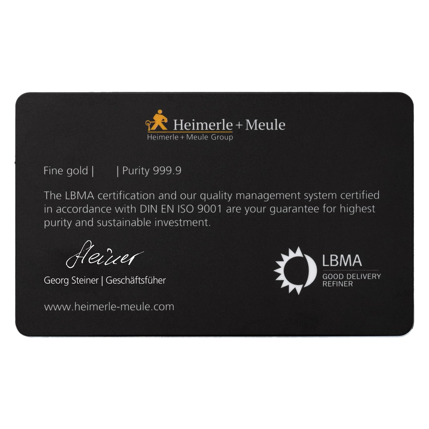 Geschenk aus Gold – Goldbarren 0,5g Heimerle+Meule - Discover Gold - inkl. Geschenkverpackung, Grußkarte und Echtheitsgarantie