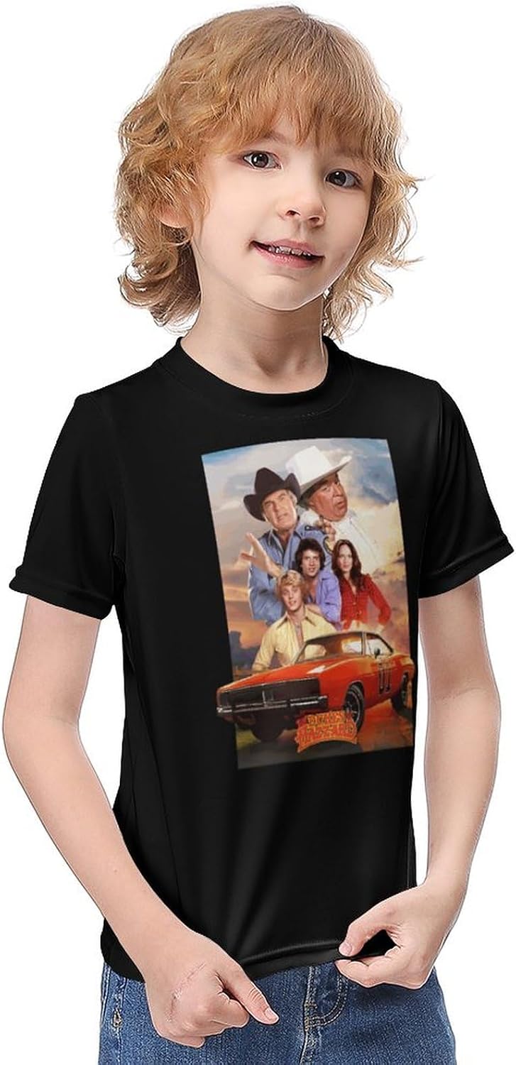 Children's Round Neck T Shirts Short Sleeve T-Shirt for Hazzard Dukes Top,Breathable Summer T-Shirt