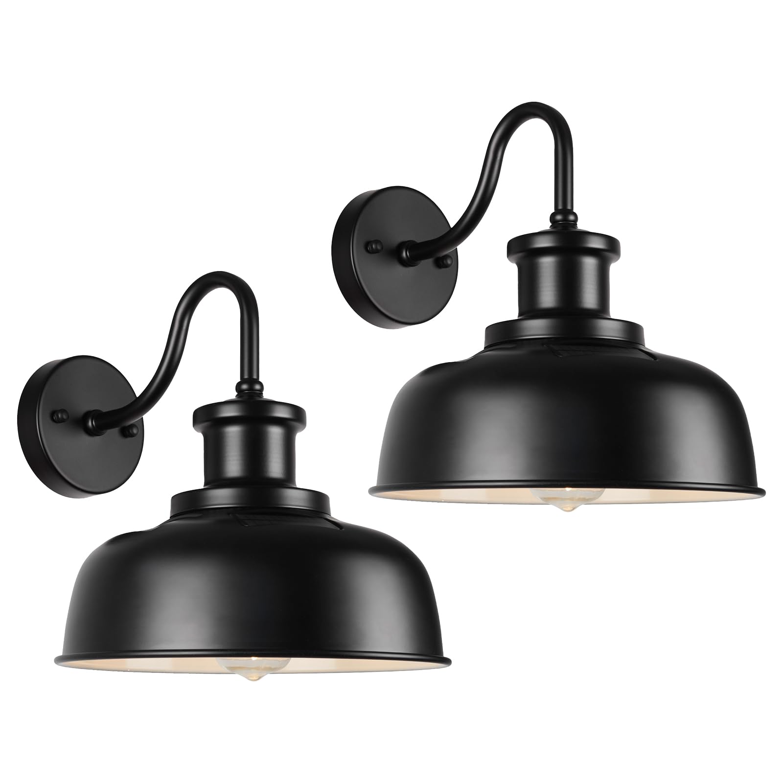 Photo 1 of Diyel Solar Barn Lights for Outside, Outdoor Wall Lights Solar Powered, Farmhouse Exterior Wall Sconces, Industrial Exterior Lighting Fixture, Rustic Lantern for Garage, Barn, Shed,RZSR007-2